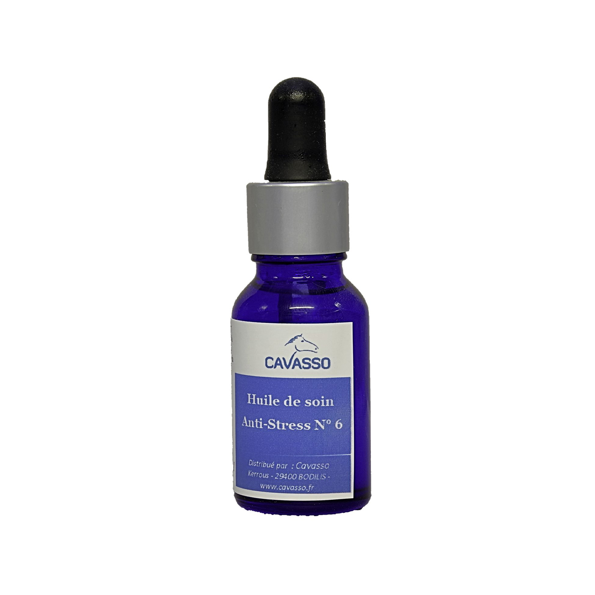 flacon de 15 ml d'anti-stress cavasso pour détendre le cheval anxieux